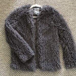 Gray fuzzy open jacket - so stylish